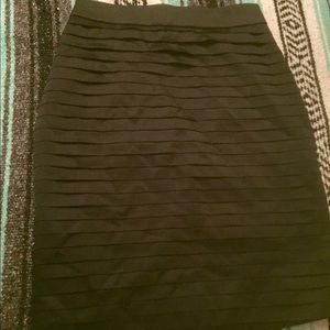 Black silky layered pencil skirt - Forever21